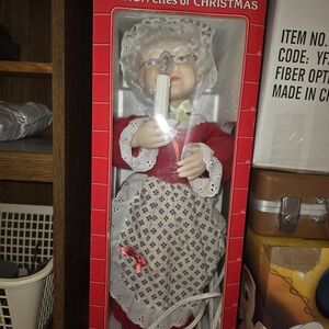 Holiday Figurine with Candle - Red and White